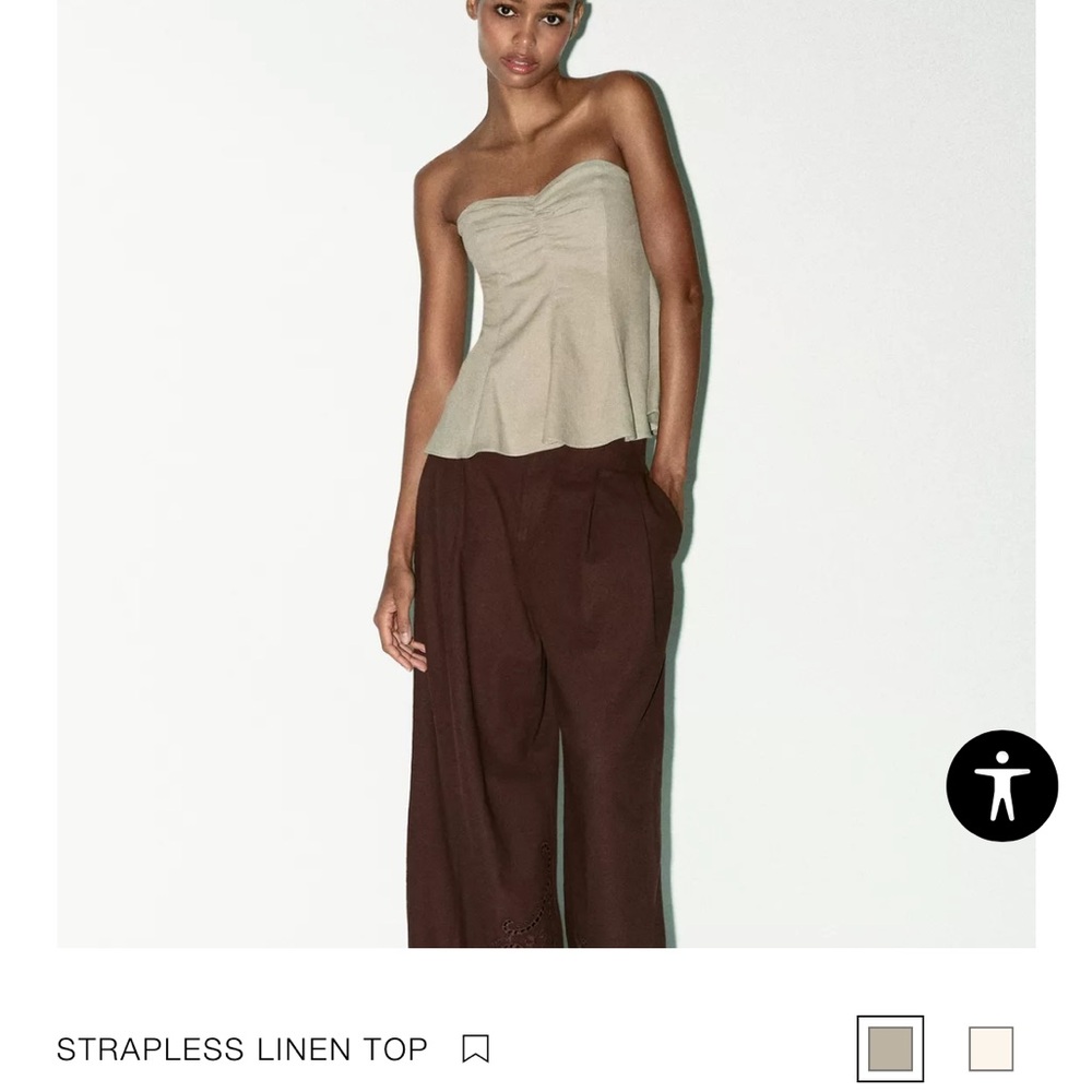Strapless Linen Top